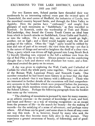 Trips to The Lake District (1956 and 1957)